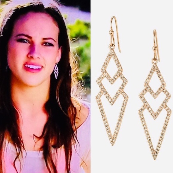 Stella & Dot | Rose Gold + Pavé Spear Drop Earrings - Picture 7 of 9